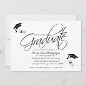 Afstuderen Uitnodiging met Pet en Diploma (Voorkant)