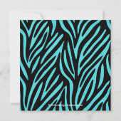 Afstuderen Uitnodiging met Photo Turquoise Zebra (Achterkant)