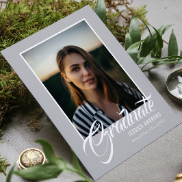 Afstuderen Uitnodiging Modern Editable Foto Blauw