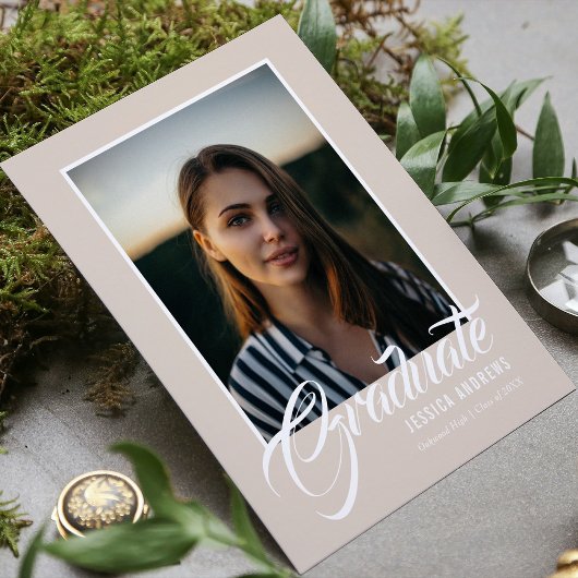 Afstuderen Uitnodiging Modern Editable Foto Silver Briefkaart