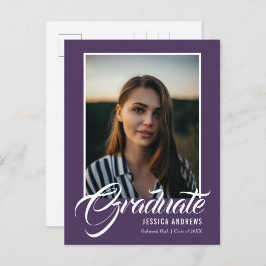 Afstuderen Uitnodiging Modern Editable Fotofilm (Voorkant / Achterkant)