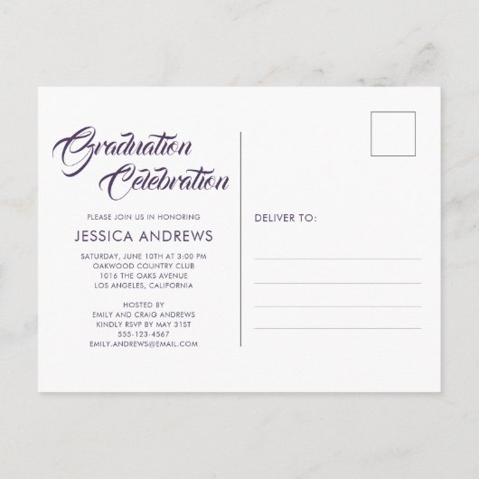 Afstuderen Uitnodiging Modern Editable Fotofilm (Achterkant)