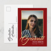 Afstuderen Uitnodiging Moderne Bewerkbare Foto Rub (Voorkant / Achterkant)