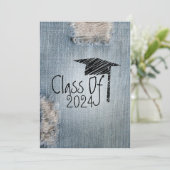 Afstuderen Uitnodiging - Ripped Jeans Klasse van 2 (Staand voorkant)