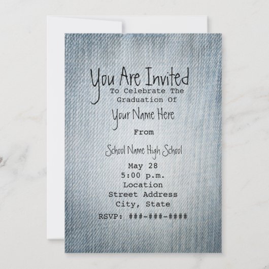 Afstuderen Uitnodiging - Ripped Jeans Klasse van 2 (Achterkant)