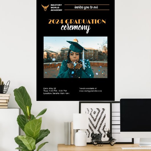 Afstuderen Uitnodiging Senior Afstuderen Poster (Thuiskantoor)