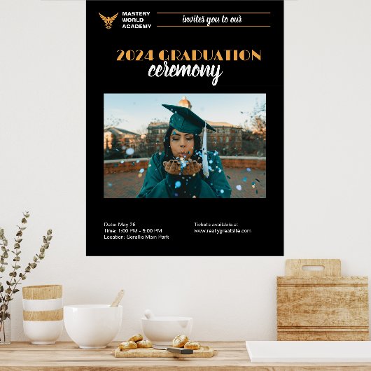 Afstuderen Uitnodiging Senior Afstuderen Poster (Keuken)