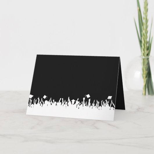 Afstuderen Uitnodiging Uw Foto Silhouette Crowd (Achterkant)