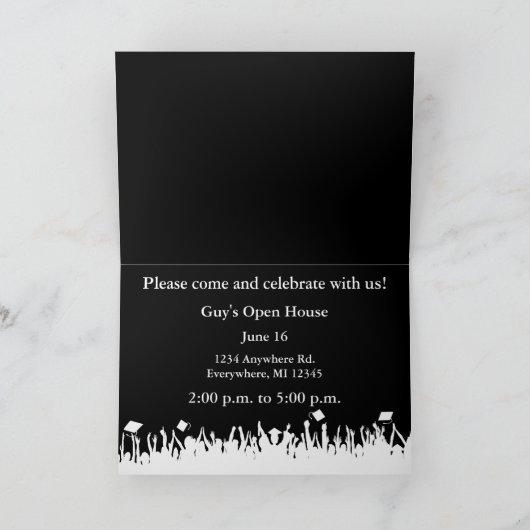 Afstuderen Uitnodiging Uw Foto Silhouette Crowd (Binnen)