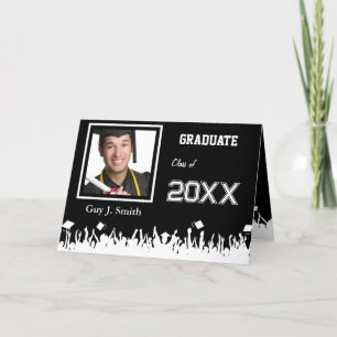 Afstuderen Uitnodiging Uw Foto Silhouette Crowd