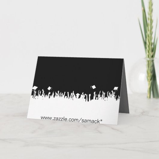 Afstuderen Uitnodiging Uw Foto Silhouette Crowd (Achterkant)