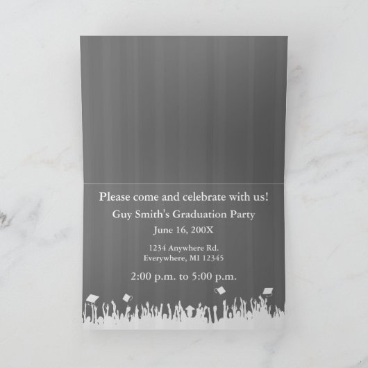 Afstuderen Uitnodiging Uw Foto Silhouette Crowd (Binnen)