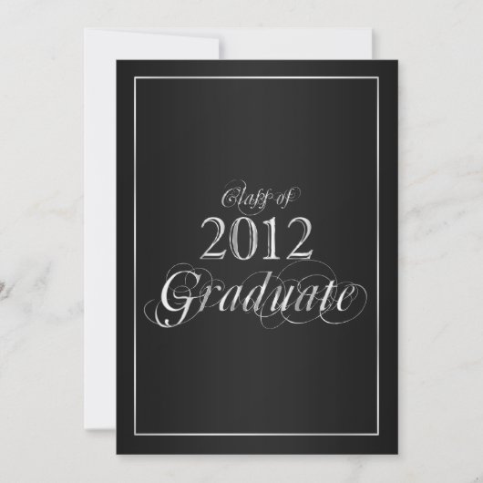 Afstuderen uitnodiging van Classy Black en Silver  (Voorkant)