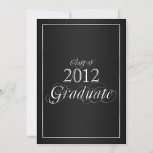 Afstuderen uitnodiging van Classy Black en Silver
