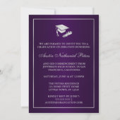 Afstuderen uitnodiging van Classy Paars en Silver (Achterkant)