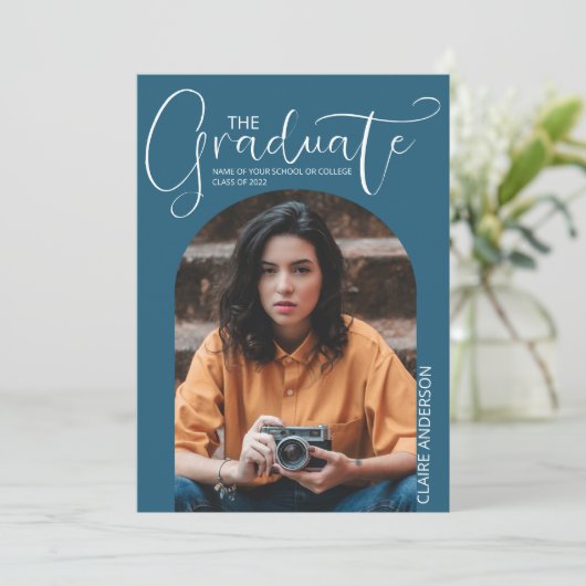 Afstuderen uitnodiging van het Afstuderen van de F (Staand voorkant)