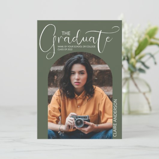 Afstuderen uitnodiging van het Afstuderen van de F (Staand voorkant)