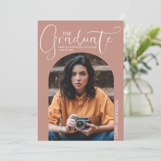 Afstuderen uitnodiging van het Afstuderen van de F (Staand voorkant)