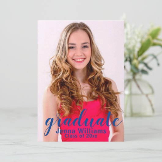 Afstuderen uitnodiging voor fotobekendmaking (Staand voorkant)