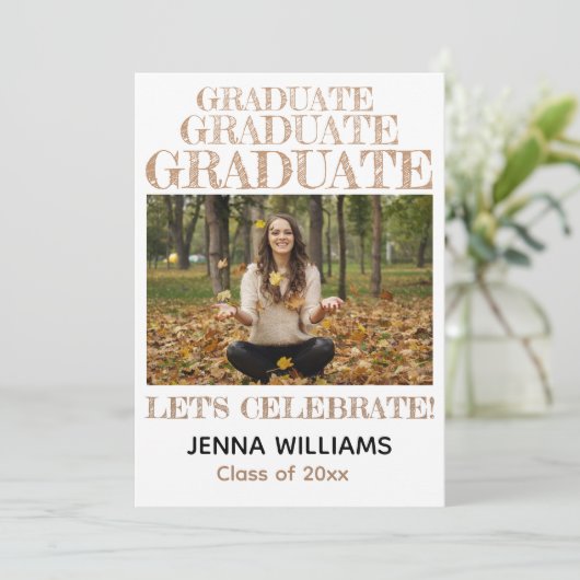 Afstuderen uitnodiging voor fotobekendmaking (Staand voorkant)