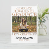 Afstuderen uitnodiging voor fotobekendmaking (Staand voorkant)