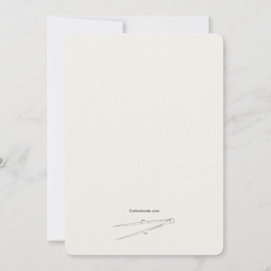 Afstuderen-uitnodiging voor tekenen van kompas kaart (Achterkant)