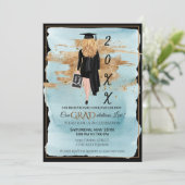 Afstuderen Uitnodiging Vrouw Licht geblonde (Staand voorkant)