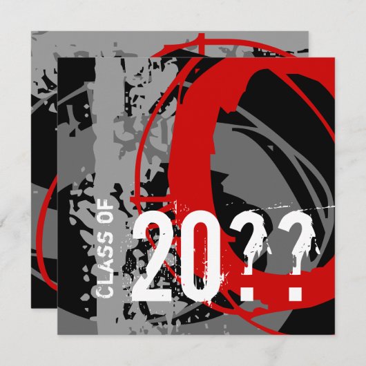 Afstuderen Uitnodiging WDX Red (Voorkant / Achterkant)