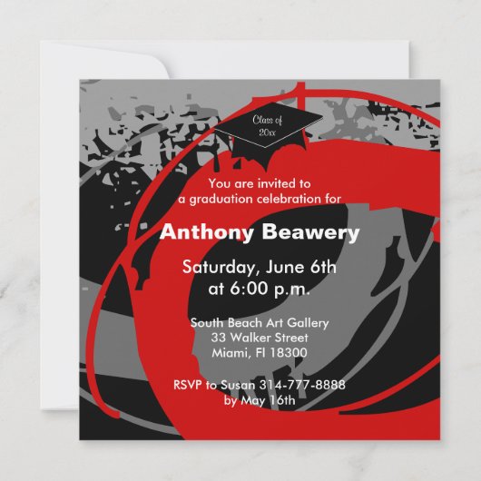 Afstuderen Uitnodiging WDX Red (Achterkant)