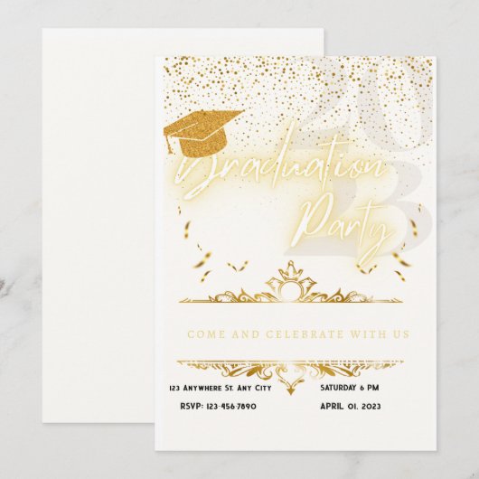 afstuderen uitnodigingspartij 2023 kaart (Voorkant / Achterkant)