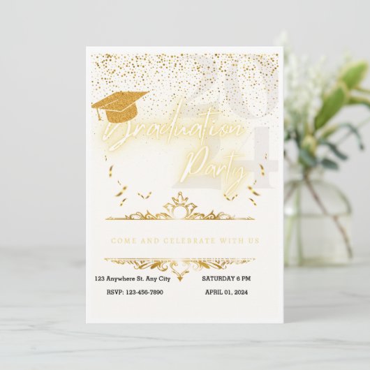 afstuderen uitnodigingspartij 2024 kaart (Staand voorkant)