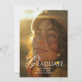 Afstuderen Unieke Typografie Volledige Foto Afstud Aankondiging (Voorkant)