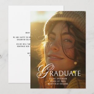 Afstuderen Unieke Typografie Volledige Foto Afstud Aankondiging