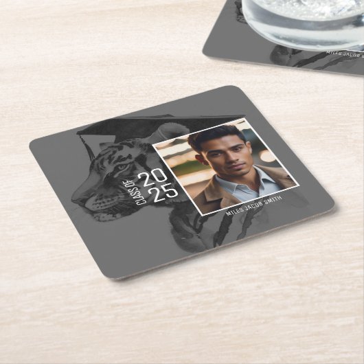 Afstuderen Uw foto toevoegen Kartonnen Onderzetters (Schuin)