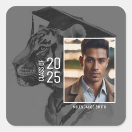 Afstuderen Uw foto toevoegen Vierkante Sticker