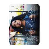 Afstuderen & uw foto - White Print met Fade Magneet (Verticaal)