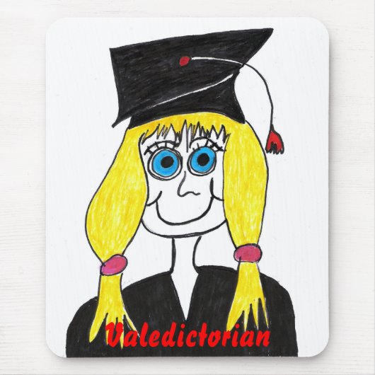 Afstuderen Valedictorische Cartoon Mousepad Muismat (Voorkant)