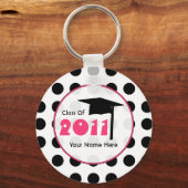 Afstuderen van 2011 - Polka Dot & Roze Sleutelhanger (Voorkant)