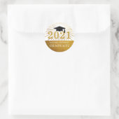 Afstuderen van 2021 Afstuderen goudolie Ronde Sticker (Tas)