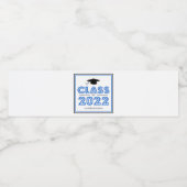 Afstuderen van 2022 in licht (blauw) waterfles etiket (Enkel label)