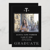 Afstuderen van 2022 op school simpele moderne foto aankondiging (Voorkant / Achterkant)