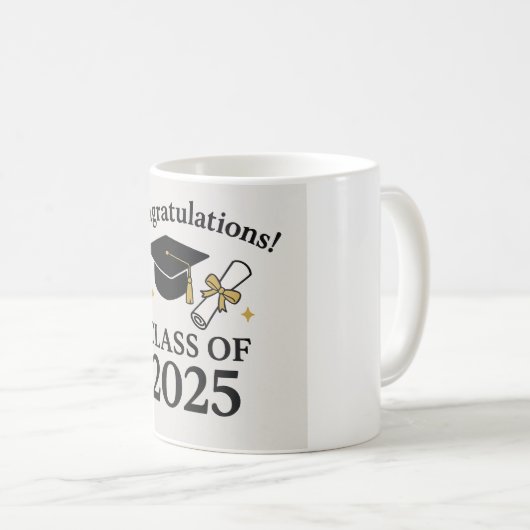 Afstuderen van 2025 - School Graduate Koffiemok (Voorkant rechts)