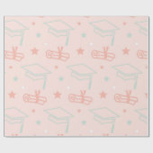 Afstuderen van afstuderen, verpakkingspapierpatroo cadeaupapier (Vlak)