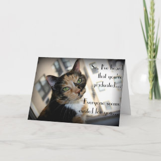 Afstuderen van Aloof Cat Kaart