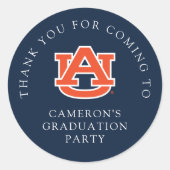 Afstuderen van Auburn - Auburn Tigers Ronde Sticker (Voorkant)