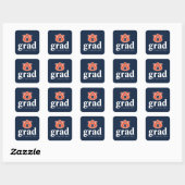 Afstuderen van Auburn - Auburn Tigers Vierkante Sticker (Vel)