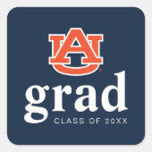 Afstuderen van Auburn - Auburn Tigers Vierkante Sticker (Voorkant)