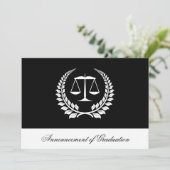 Afstuderen van Black/White Laurel Law Kaart (Staand voorkant)
