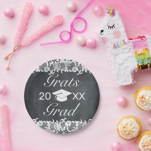 Afstuderen van Blackboard & White Pet Pet Papieren Bordje (Feest)