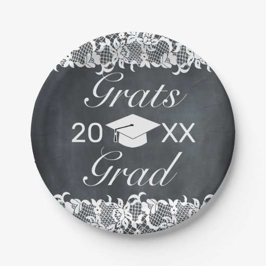 Afstuderen van Blackboard & White Pet Pet Papieren Bordje (Voorkant)